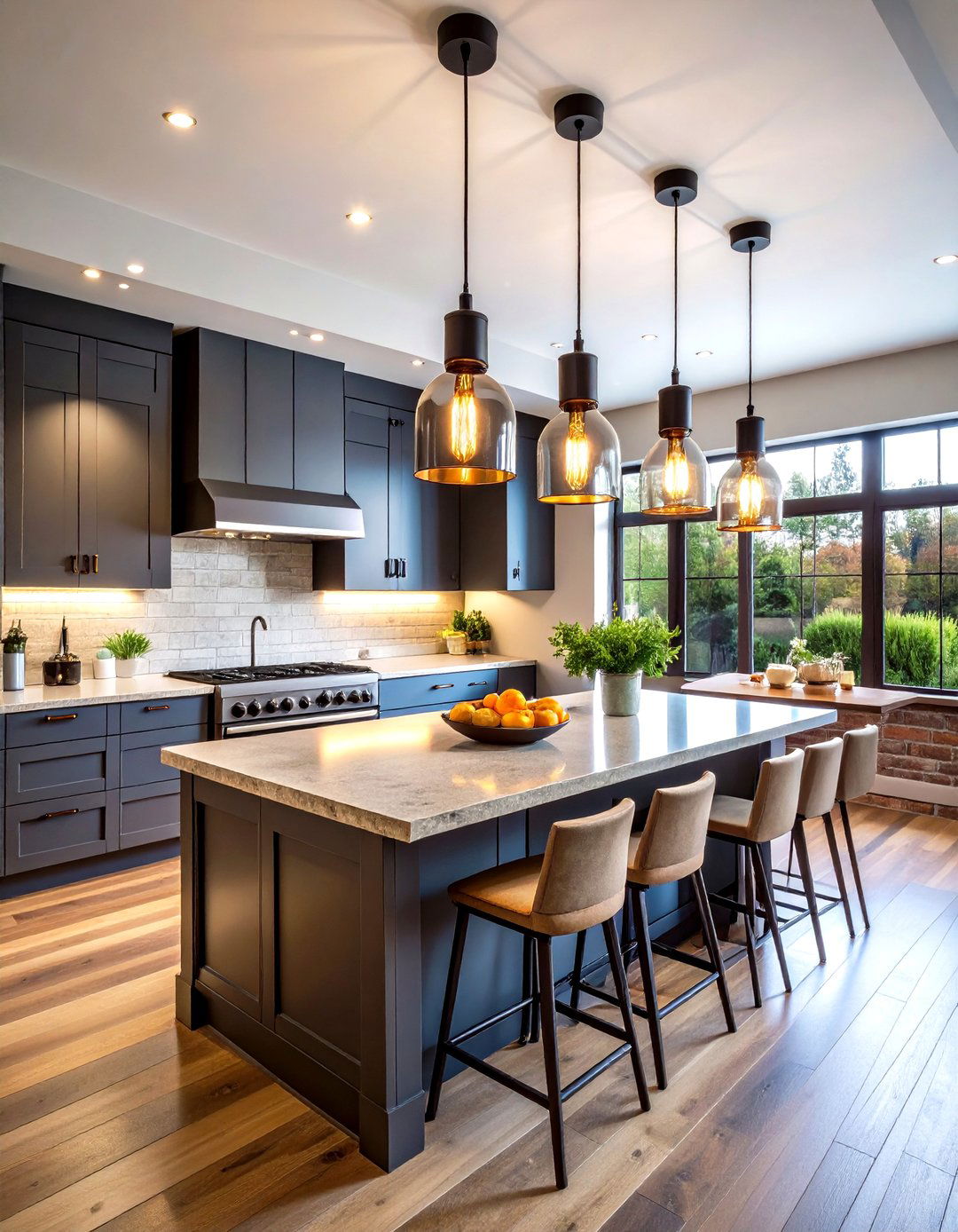 Statement Pendant Lighting Over Islands - 24 Basement Lighting Ideas