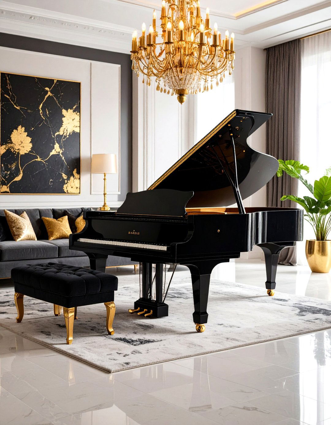 Statement Pieces Showcase - 24 Black and Gold Living Room Ideas