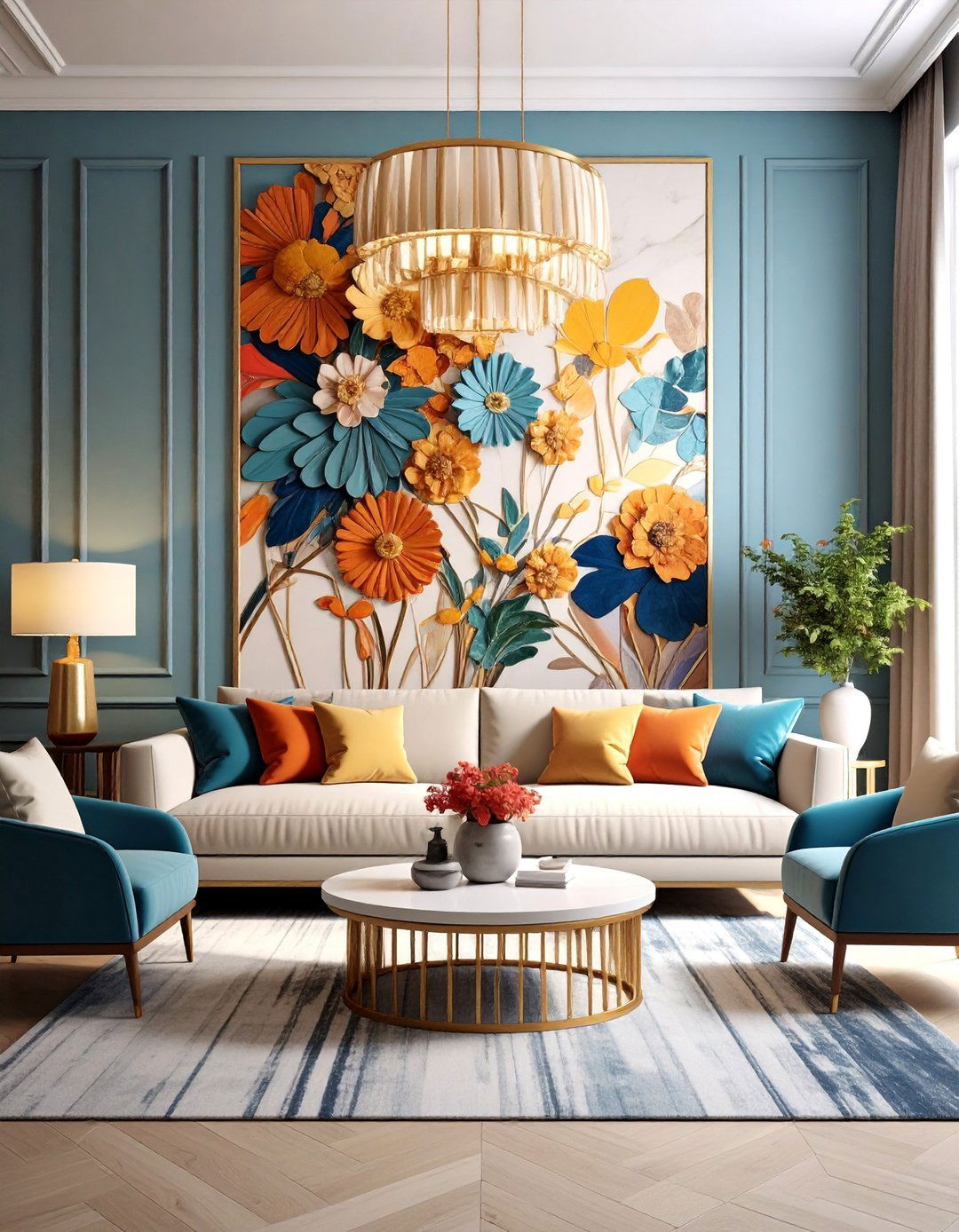 Statement Wall Asymmetrical Treatments - 24 Asymmetrical Balance Interior Design Ideas