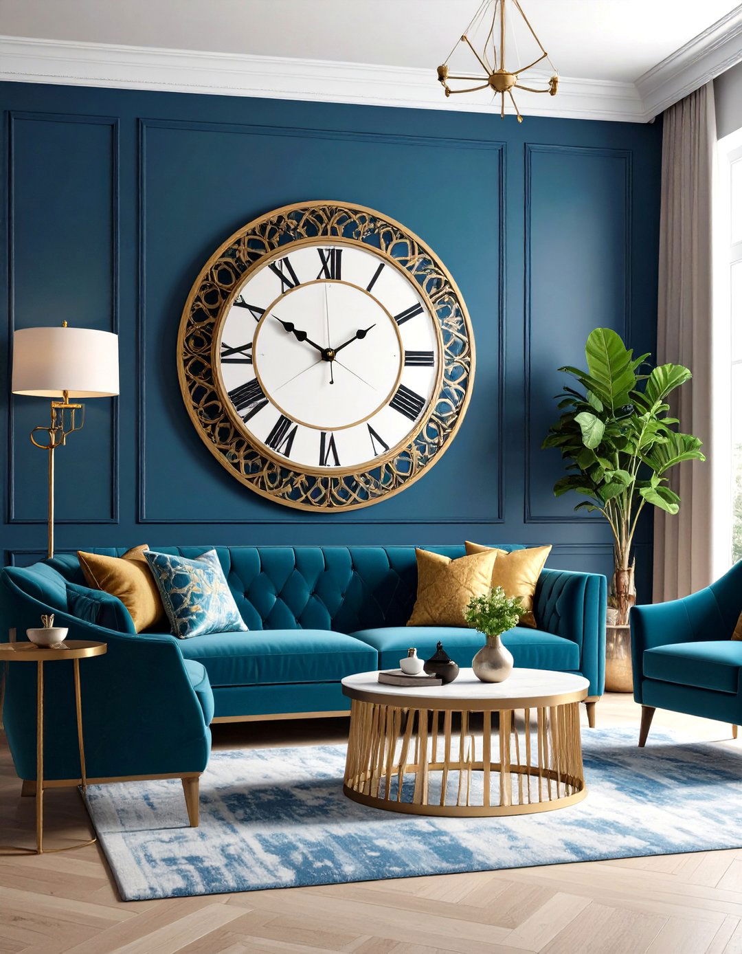 Statement Wall Clock Design Feature - 24 Wall Decor Ideas