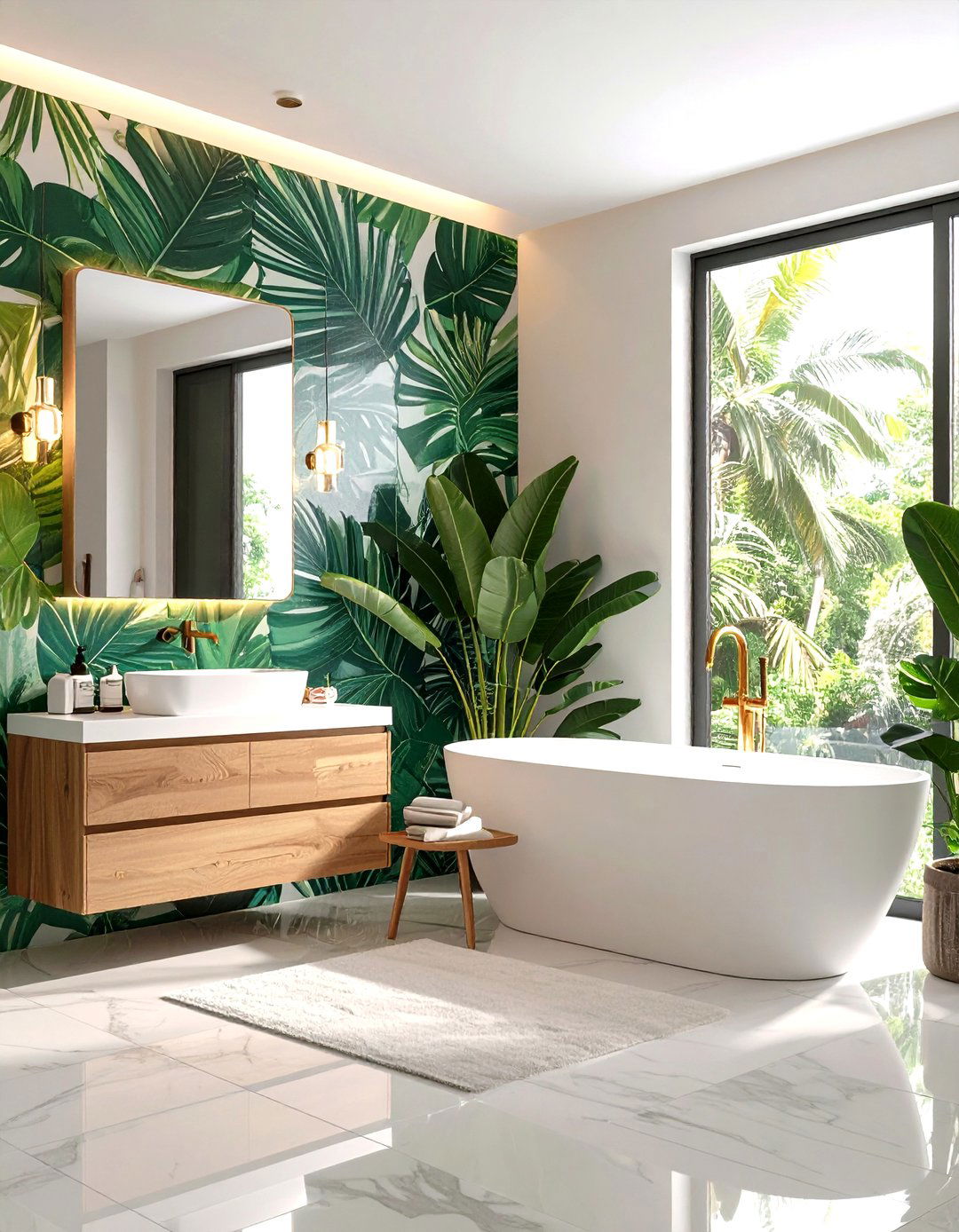 Statement Wallpaper Bathroom Drama - 24 Eclectic Bathroom Ideas
