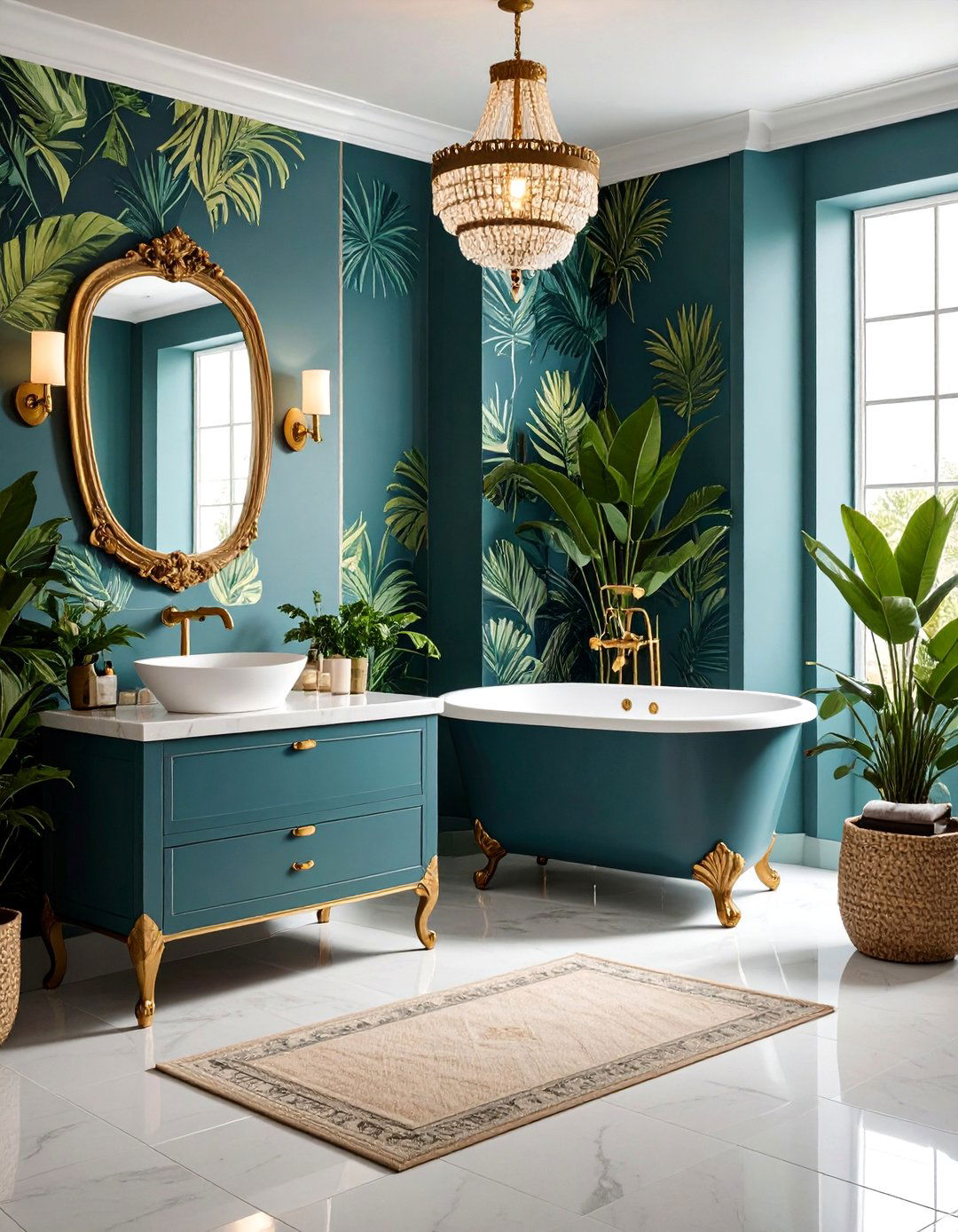 Statement Wallpaper Drama - 24 Bathroom Remodel Ideas