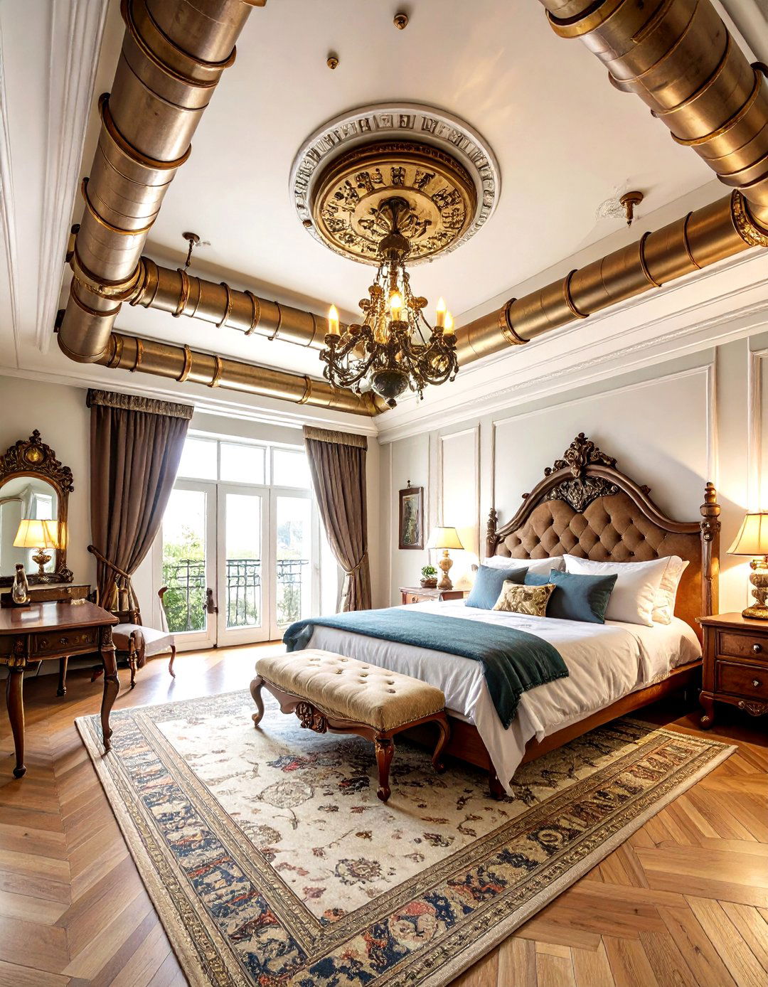 Steampunk Ceiling Treatment - 24 Steampunk Bedroom Ideas