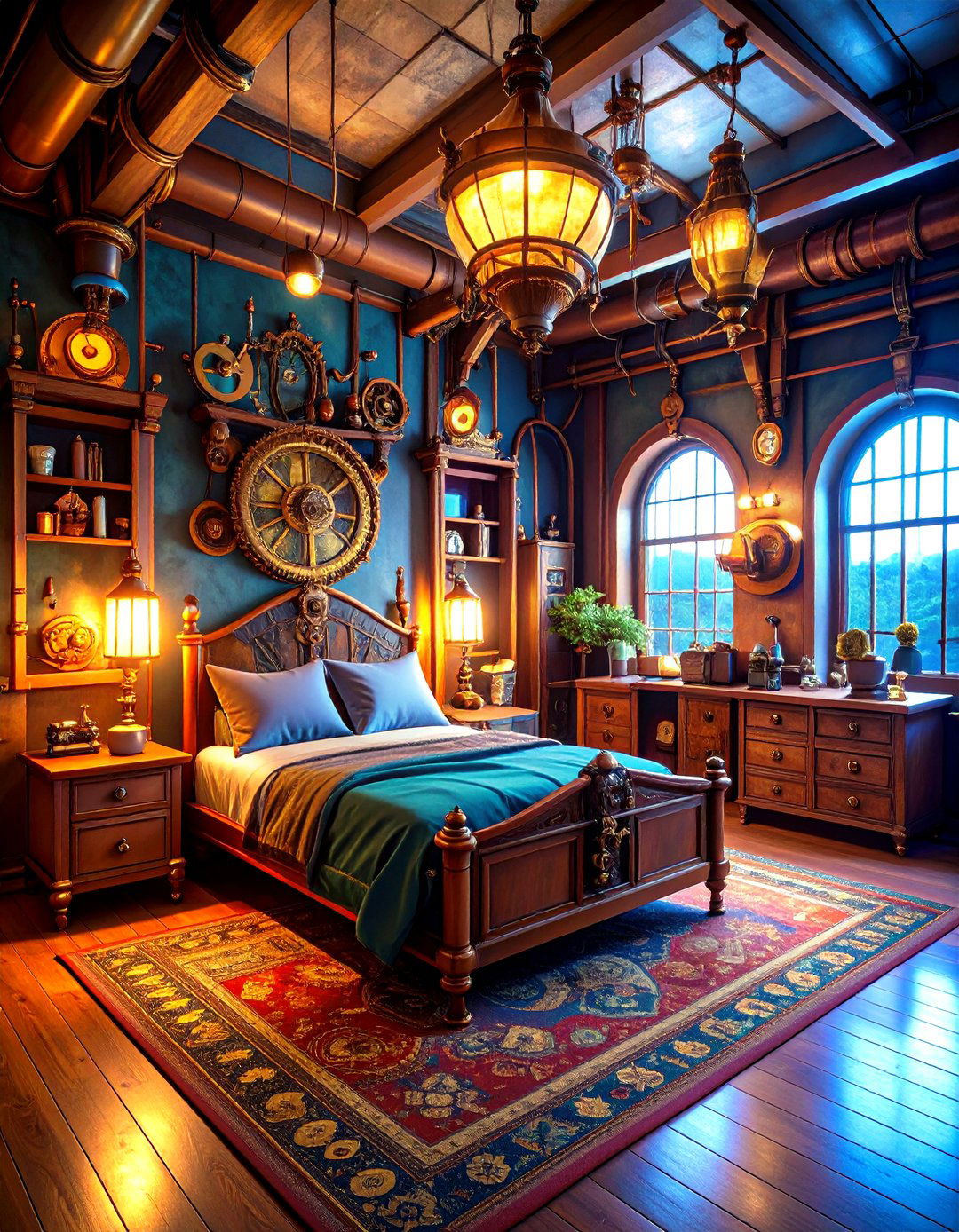 Steampunk Gaming Laboratory with Victorian Industrial Design - 24 Gaming Bedroom Ideas