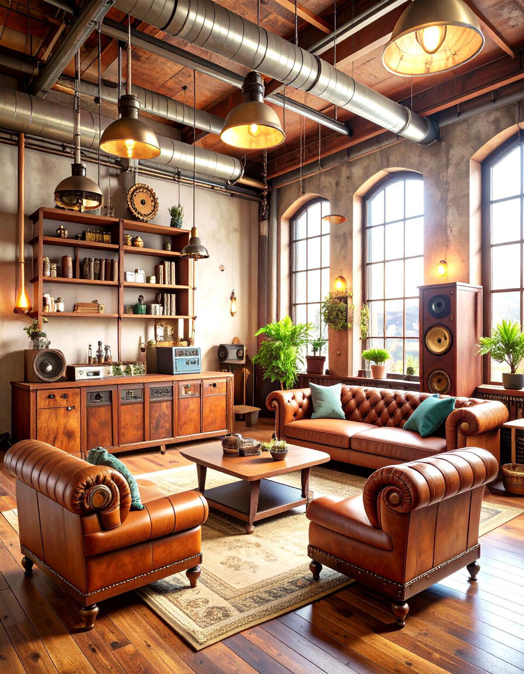 Steampunk Industrial Media Laboratory - 24 Small Media Room Ideas