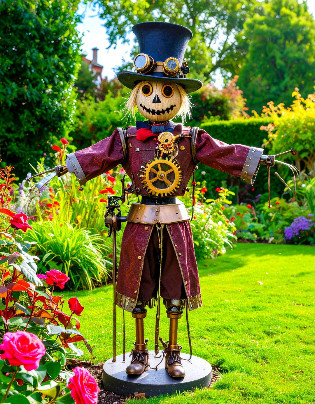 Steampunk Victorian Scarecrow - 24 Garden Scarecrow Ideas