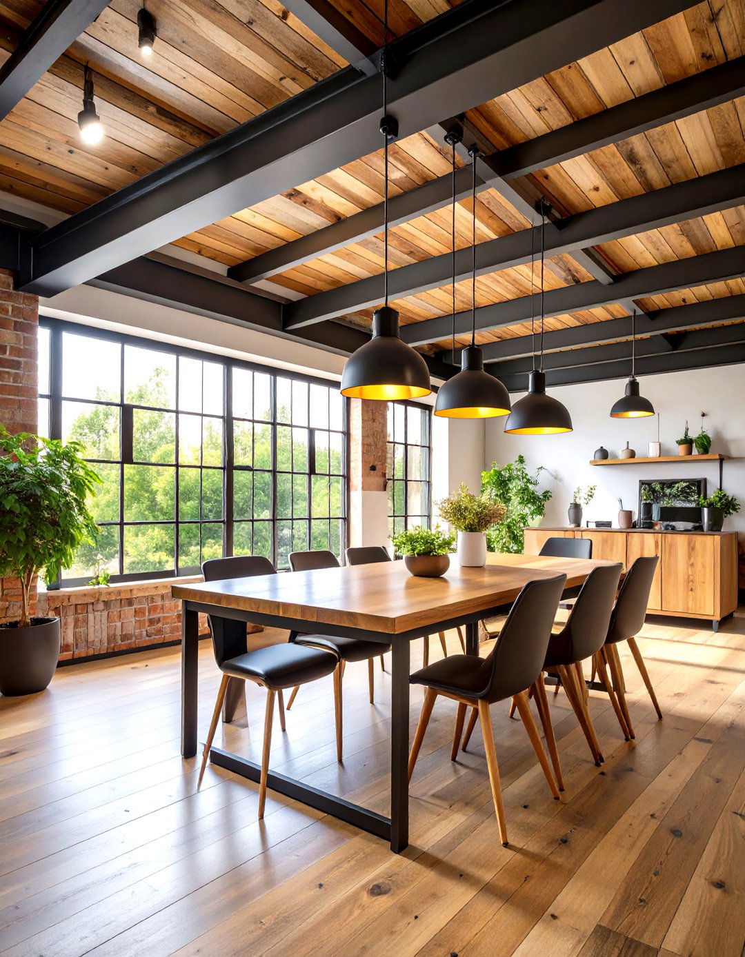 Steel Beam Ceiling Features - 24 Industrial Interior Design Style Ideas
