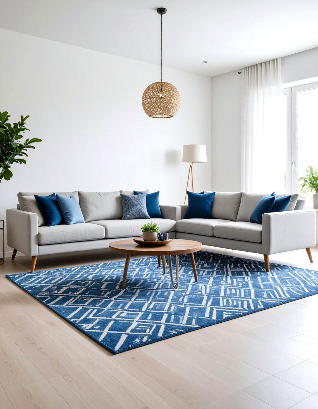 Steel Blue Contemporary Rug Styling - 24 what color rug goes with a grey couch