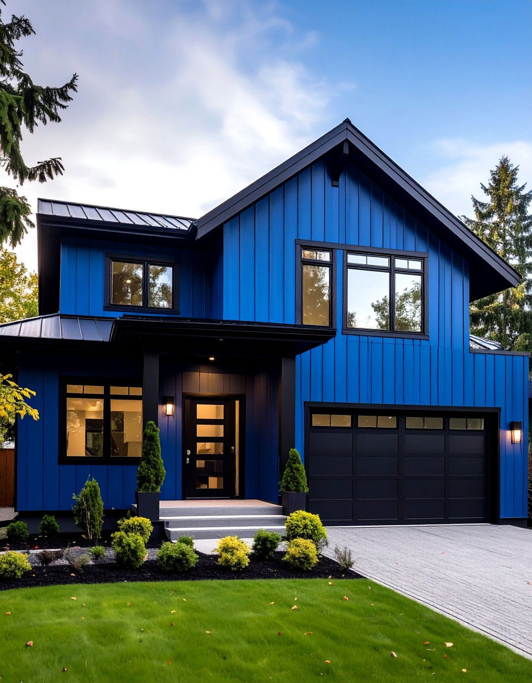 Steel Blue Modern - 24 Blue Exterior House Colors