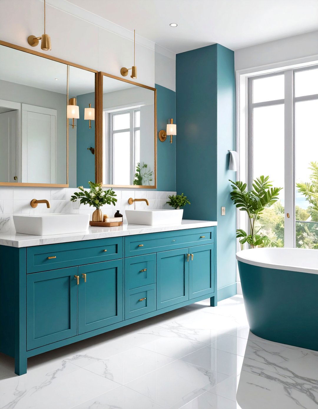 Steel Blue and Sea Green Bathroom Spa - 24 Blue and Green Color Combos for Decorating