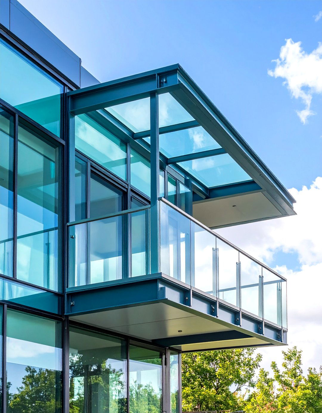 Steel and Glass Hybrid Cantilever Balcony - 24 Cantilever Balcony Ideas