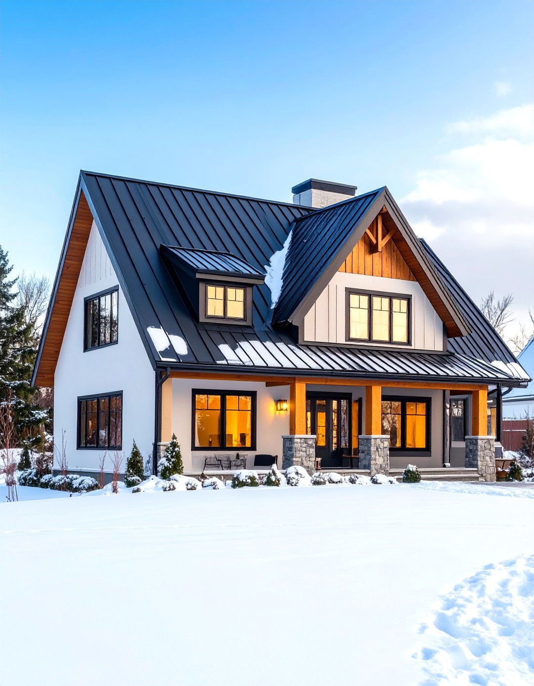 Steep Gabled Roof Focus - 24 Scandinavian House Exterior Ideas