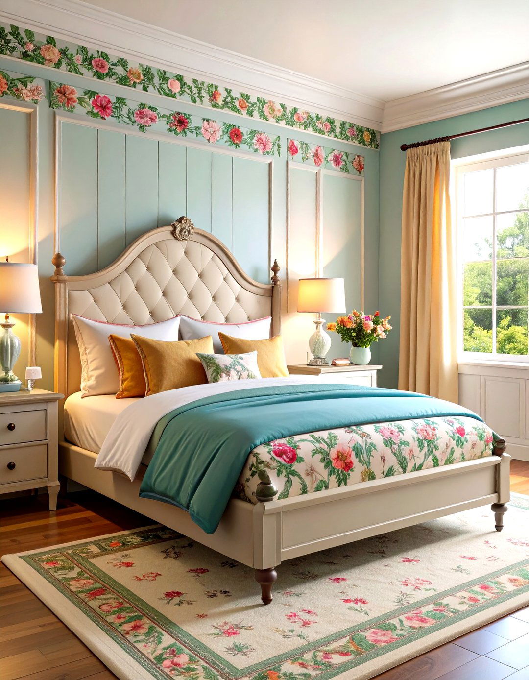 Stenciled Border Details - 24 Wall Painting Ideas of Any Room