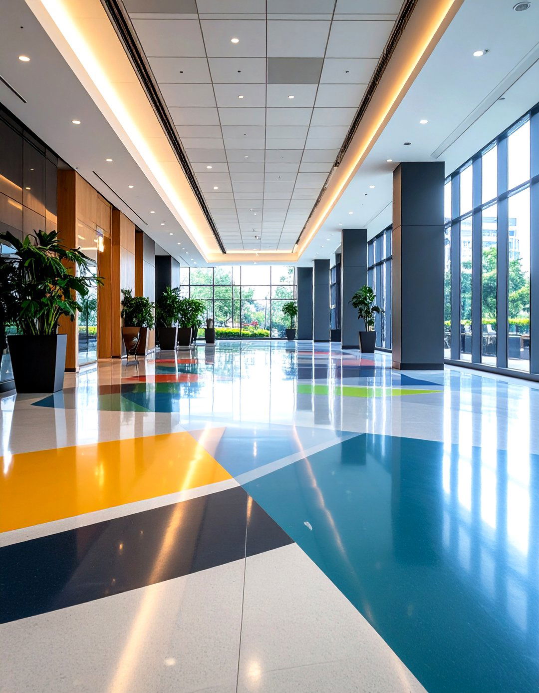 Stenciled Logo Epoxy Floors - 24 Epoxy Floor Designs