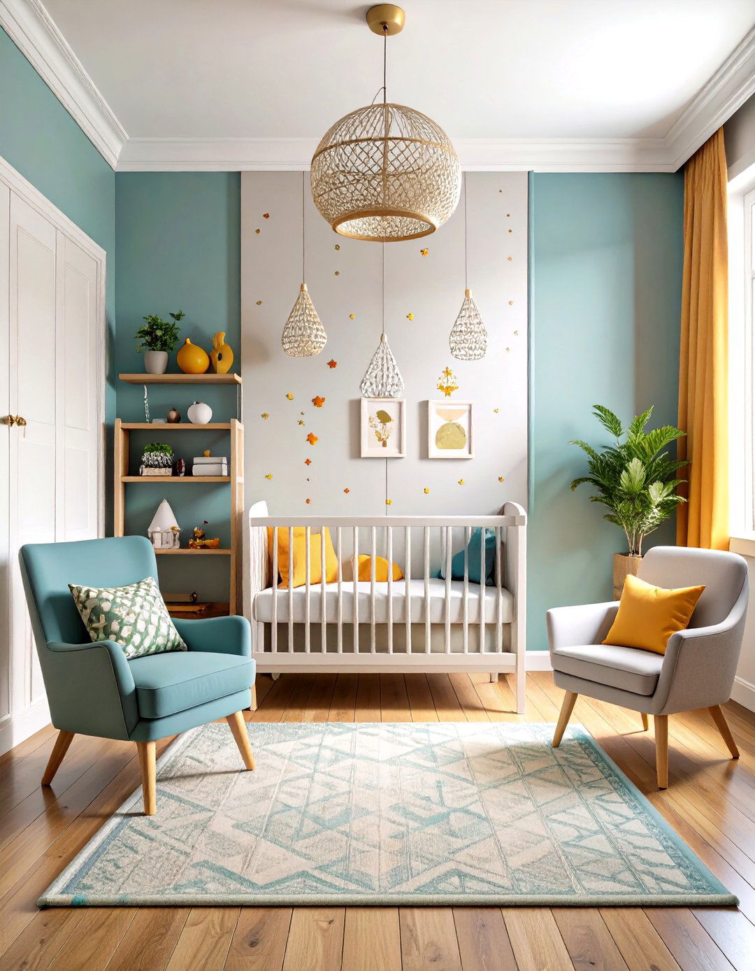 Stenciled Pattern Design - 24 Nursery Accent Wall Ideas