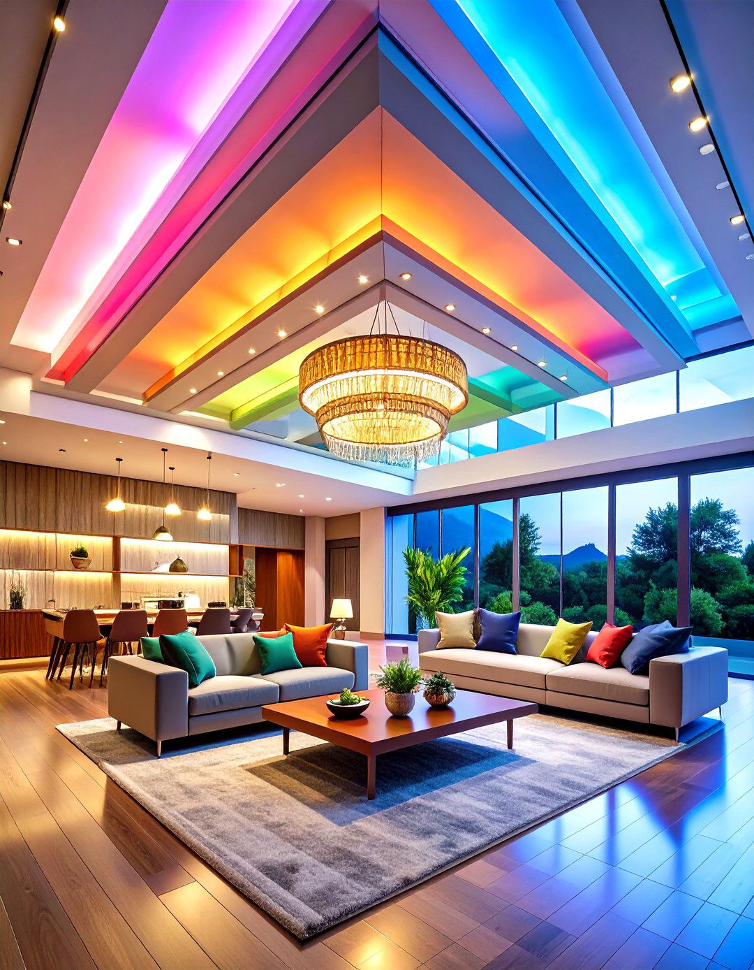 Step Down Layered Design - 24 Living Room False Ceiling Design Ideas