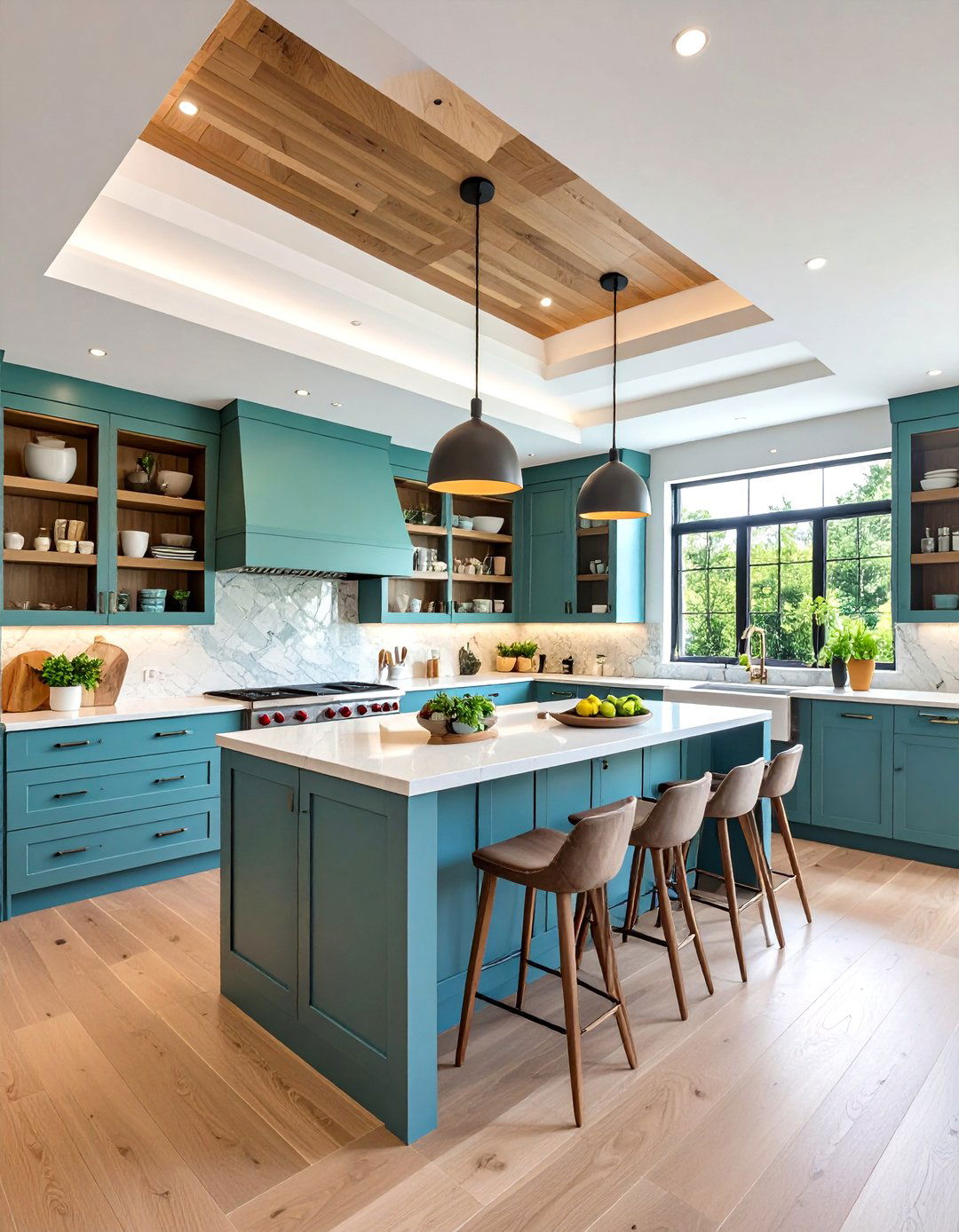 Stepped Ceiling Designs - 24 Art Deco Kitchen Ideas