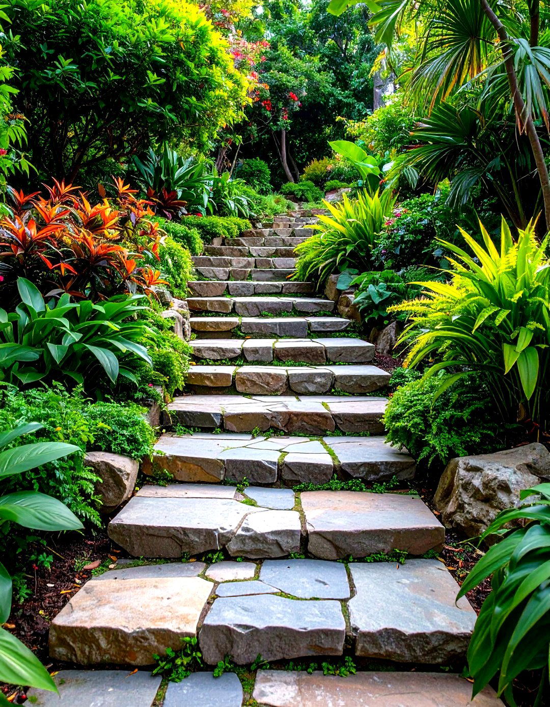Stepped Stone Pathway Gardens - 24 Sloped Garden Ideas