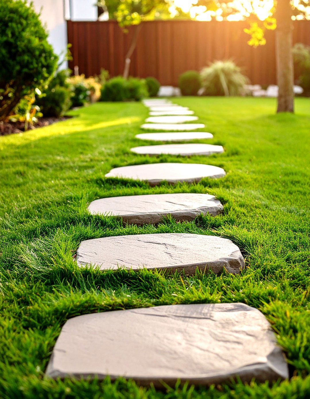 Stepping Stone Grass Walkway - 24 Farmhouse Walkway Ideas