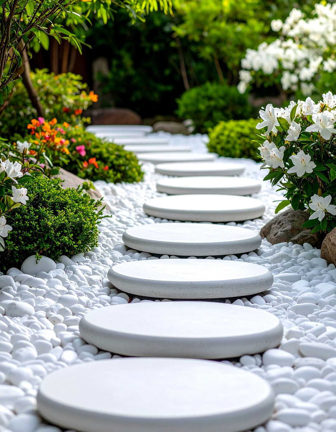 Stepping Stone Pathways - 24 White Rock Landscaping Ideas