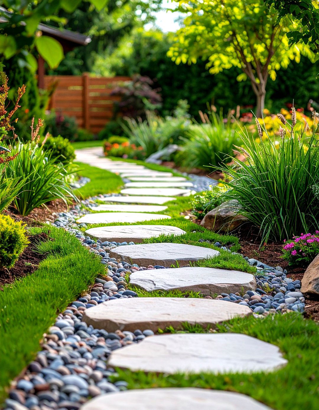 Stepping Stone Style Flagstone Path - 24 Flagstone Steps