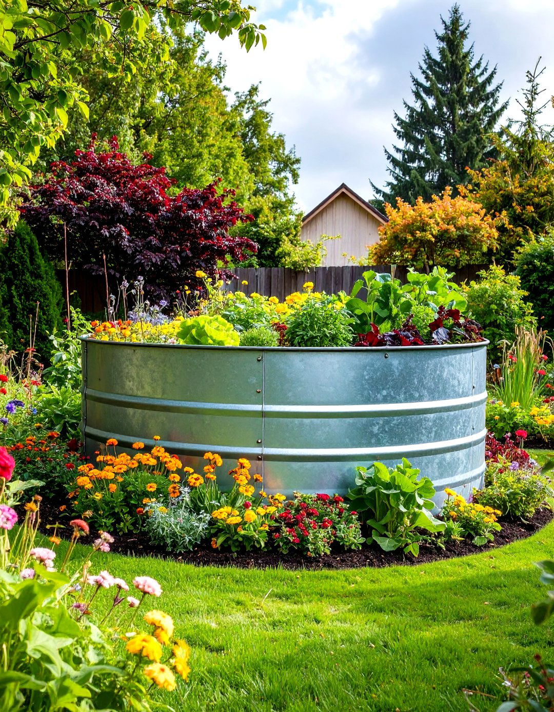 Stock Tank Metal Garden Beds - 24 Raised Garden Bed Ideas