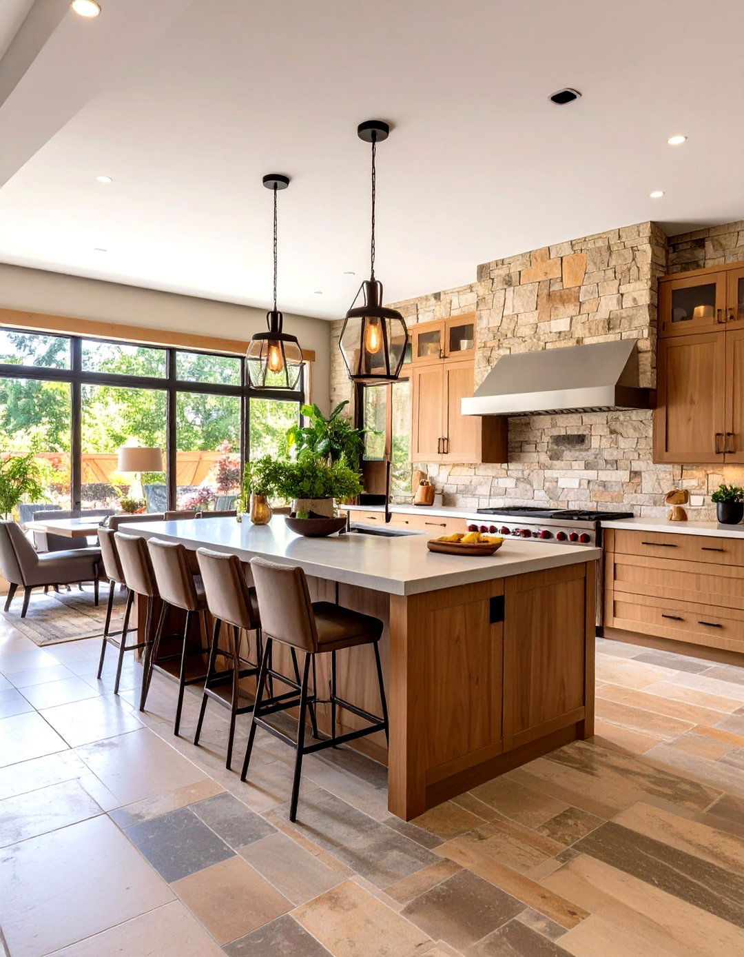 Stone Accent Walls - 24 Tudor Kitchen Ideas