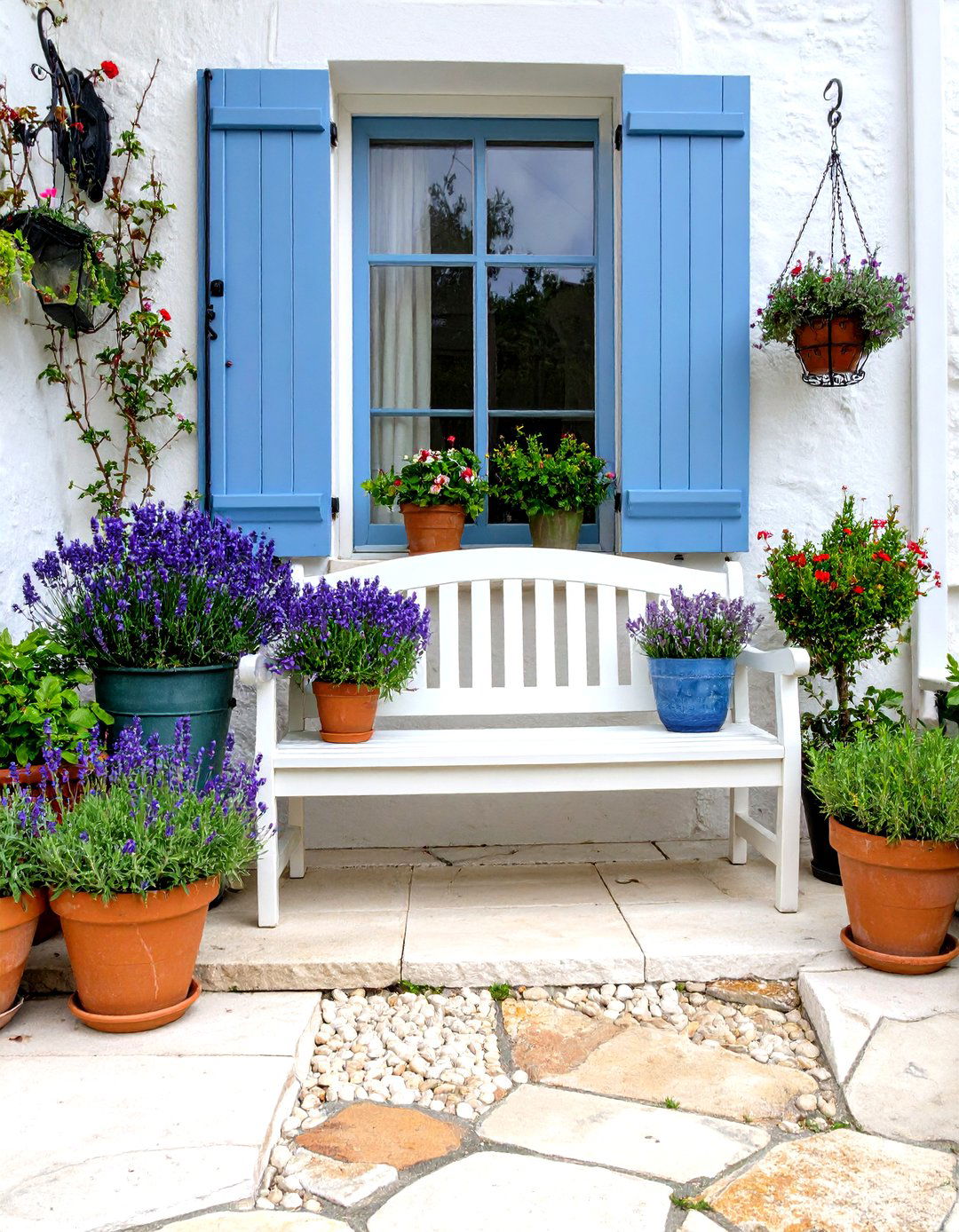 Stone Bench Mediterranean Style - 24 Front Porch Bench Ideas