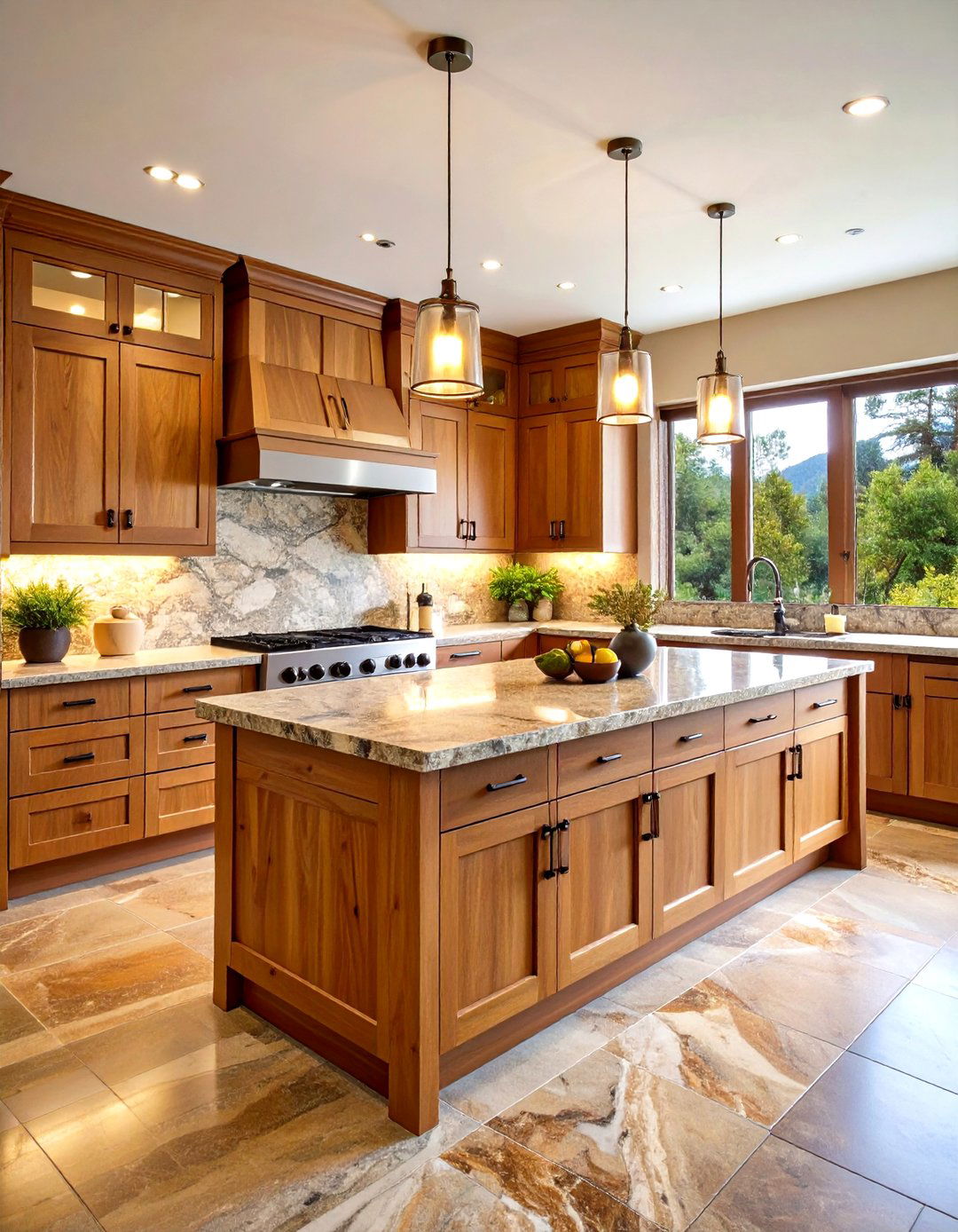 Stone Countertop Kitchen - 24 Mountain House Kitchen Ideas