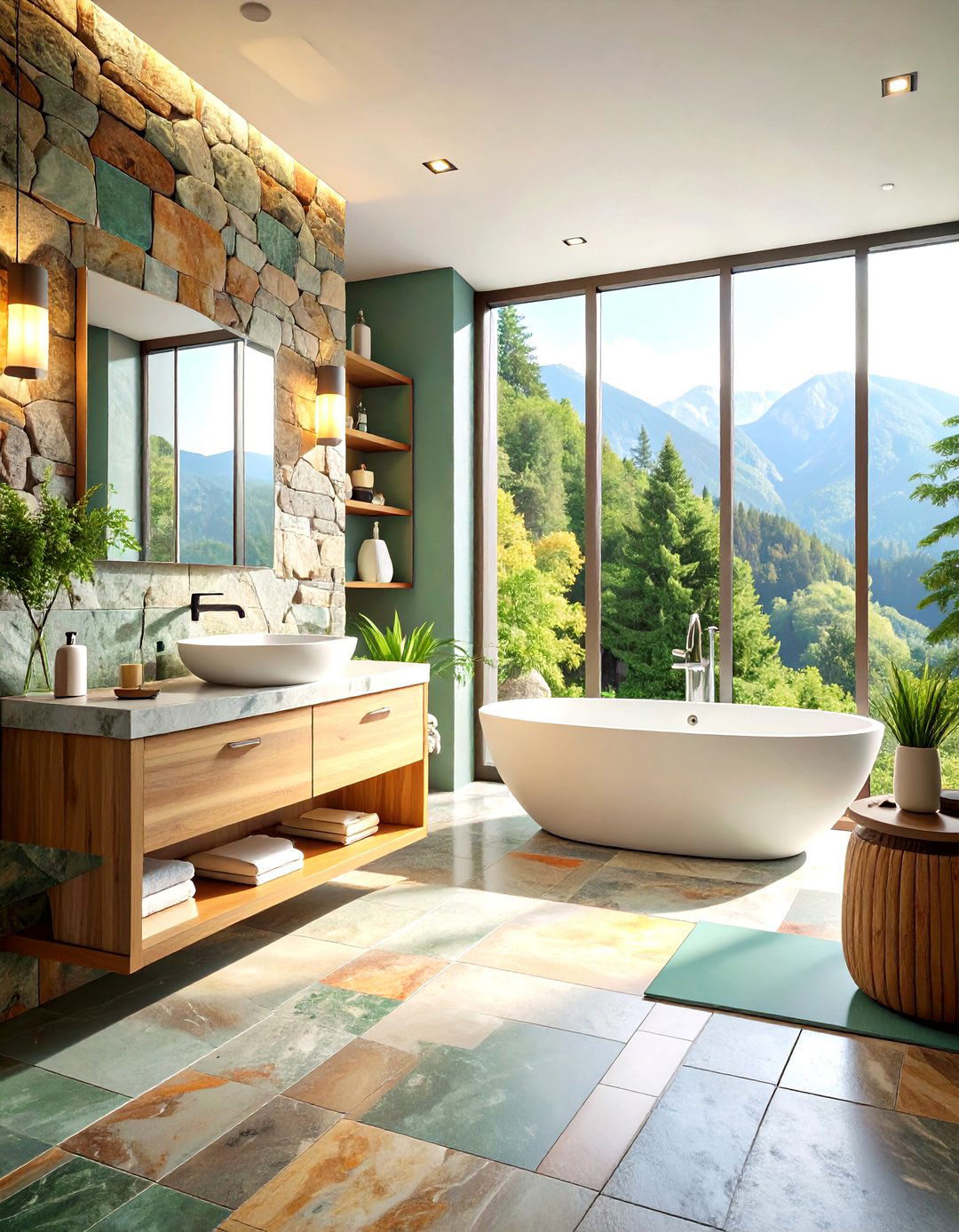 Stone Effect Textured Panels - 24 Bathroom Wall Paneling Ideas