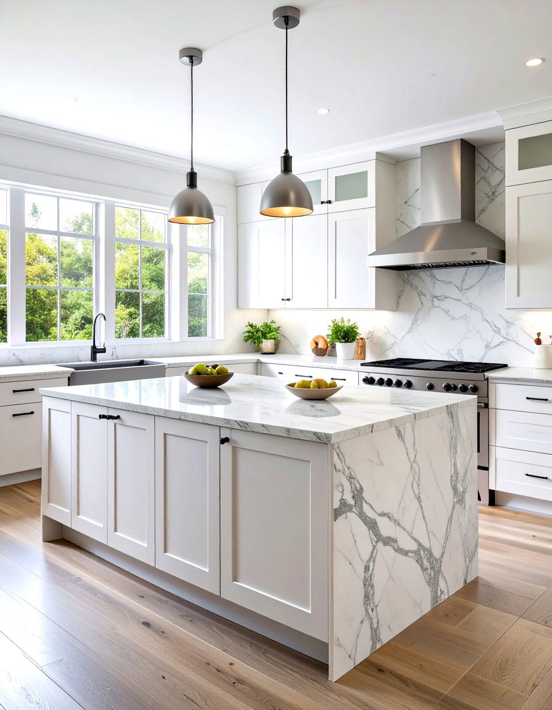 Stone Farmhouse Countertops - 24 Rustic White Kitchen Ideas