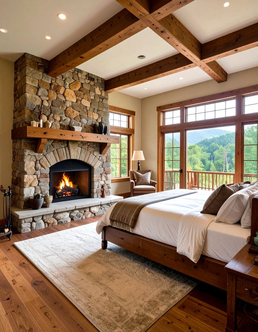 Stone Fireplace Bedroom - 24 Hunting Bedroom Ideas
