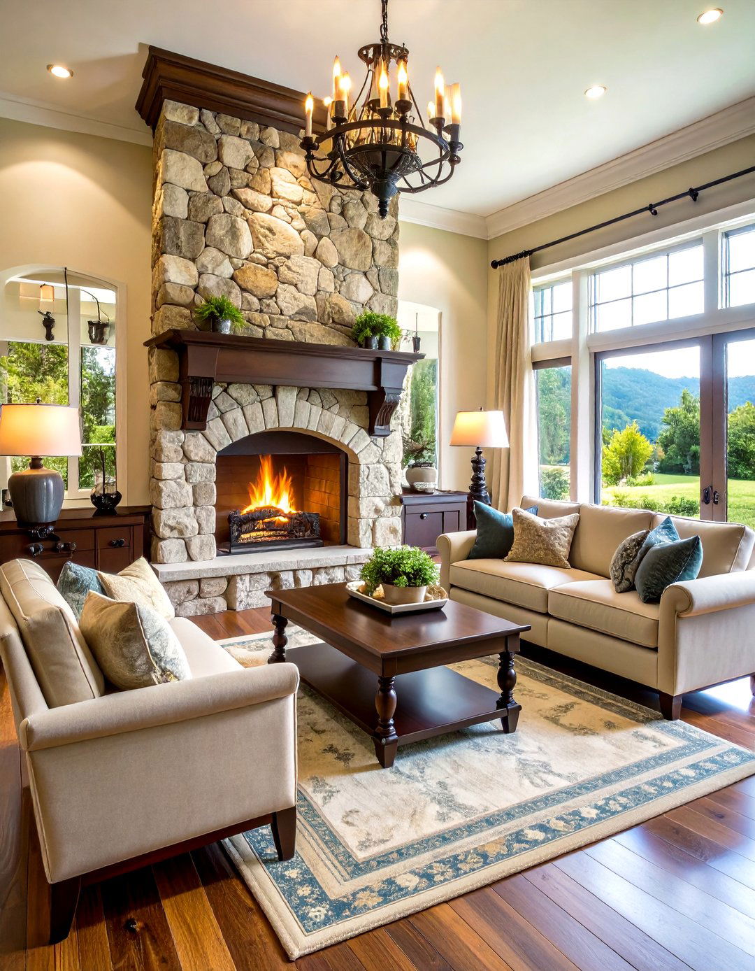 Stone Fireplace Surrounds and Mantels - 24 Tuscan Interior Design Ideas