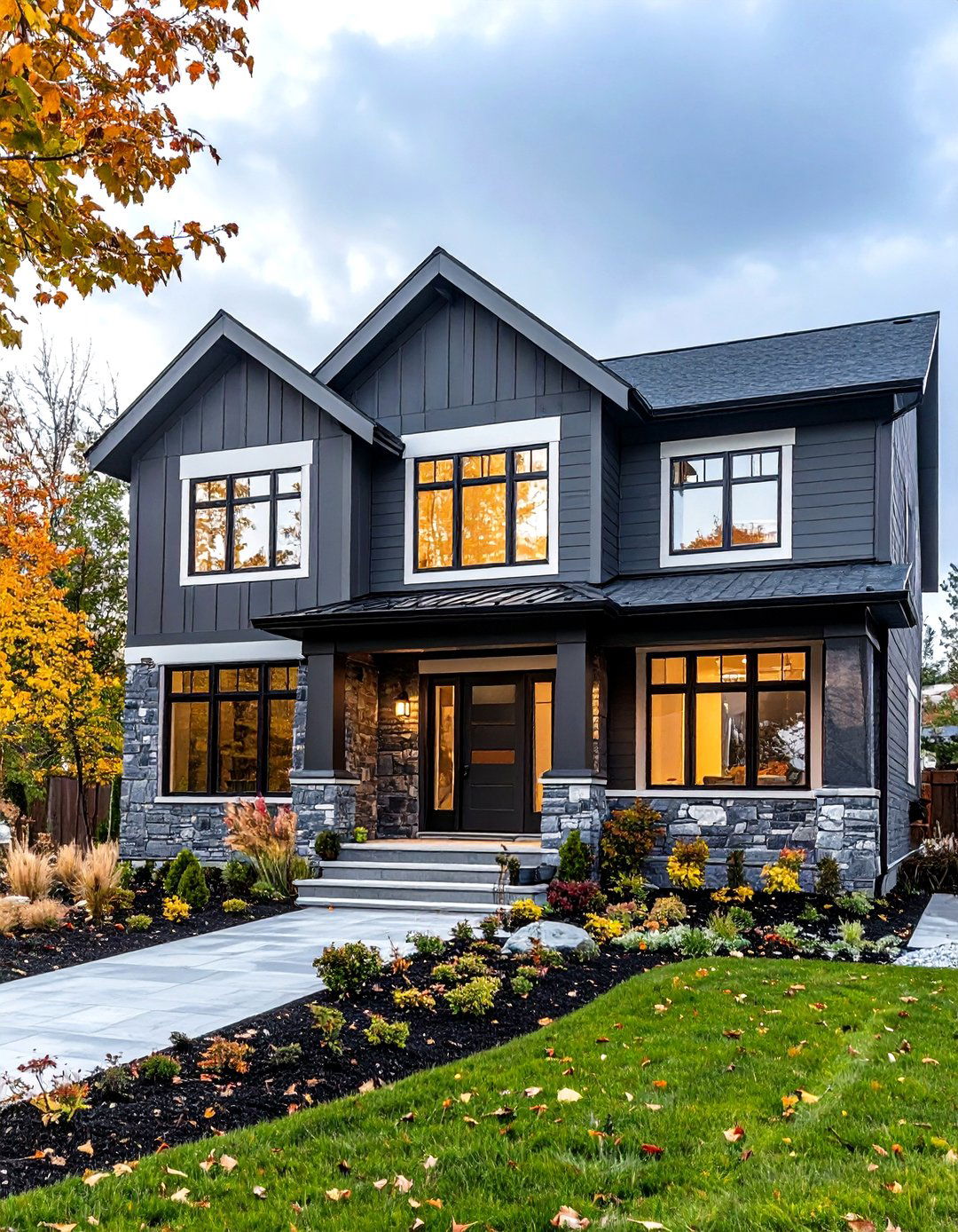 Stone Gray Architectural Exterior - 24 Exterior House Colors & Inspiration