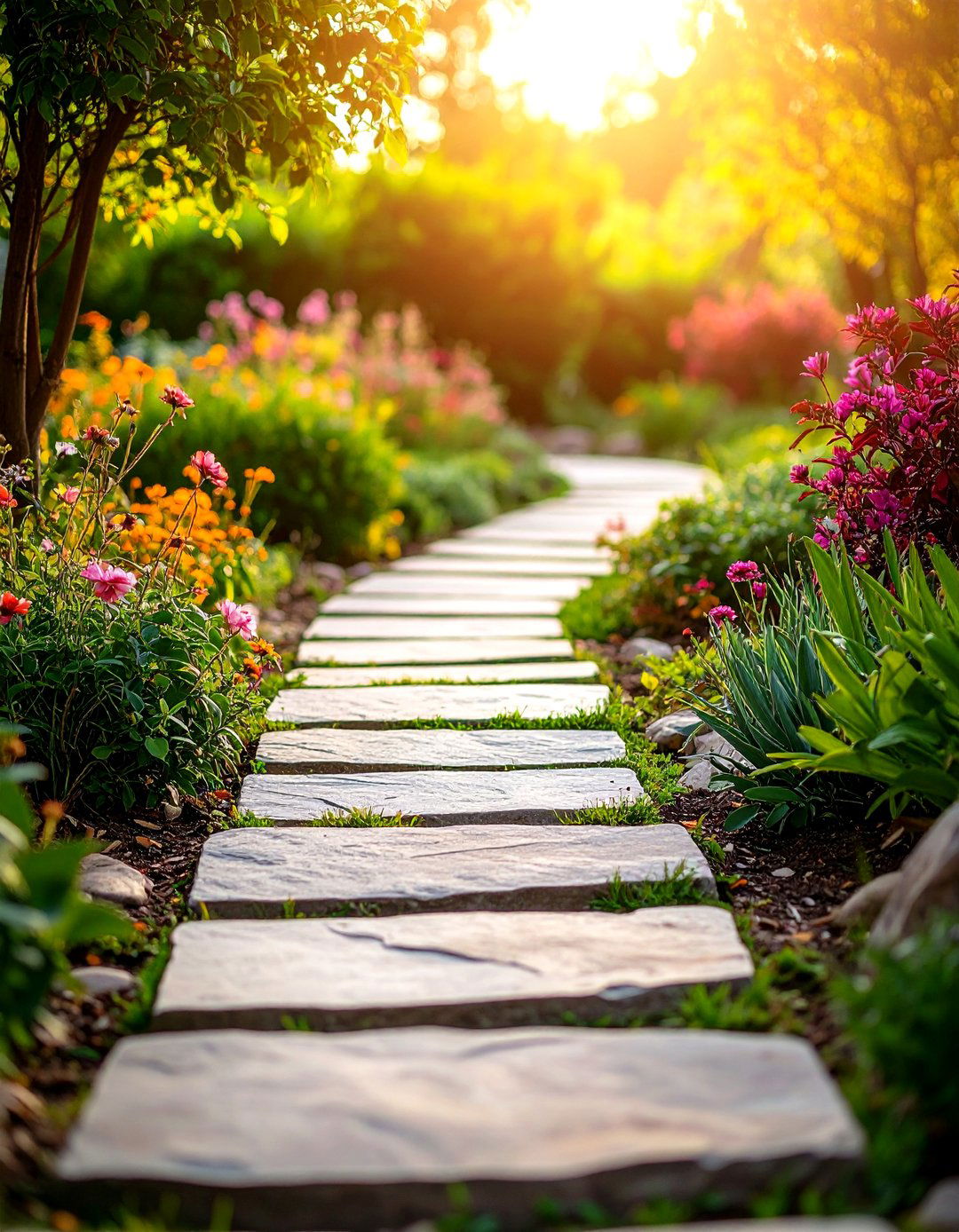 Stone Stepping Stone Paths - 24 Rustic Landscaping Ideas