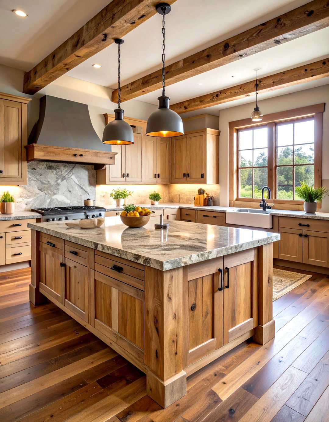 Stone Top Rustic Kitchen Island - 24 Rustic Kitchen Island Ideas