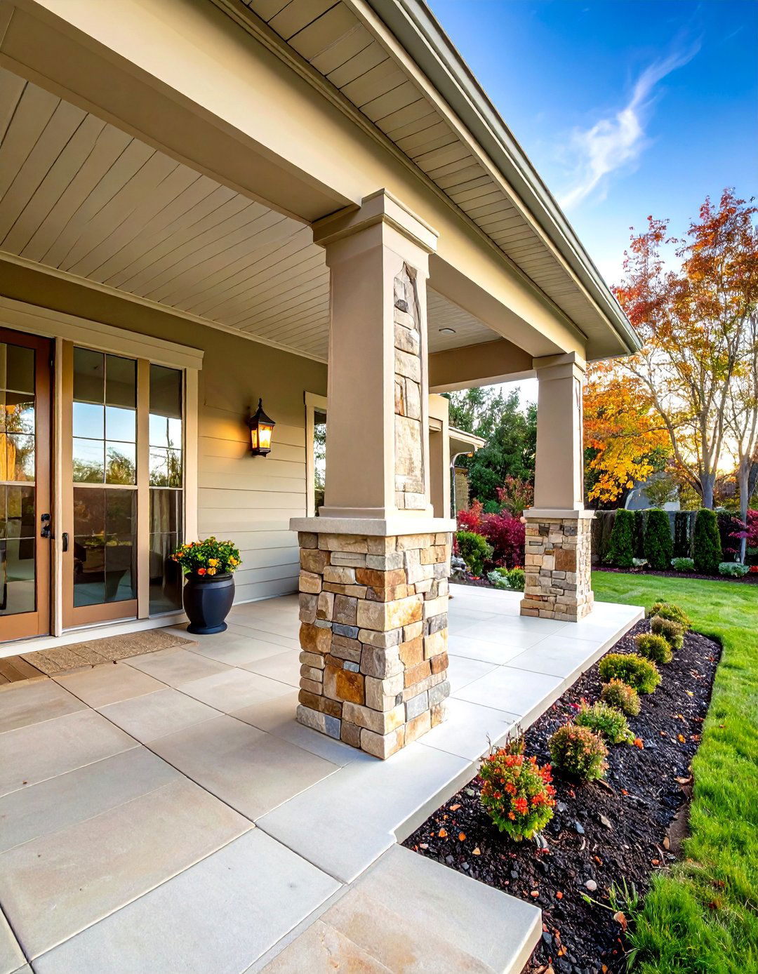 Stone Veneer Column Wrapping - 24 Stone Wall Ideas