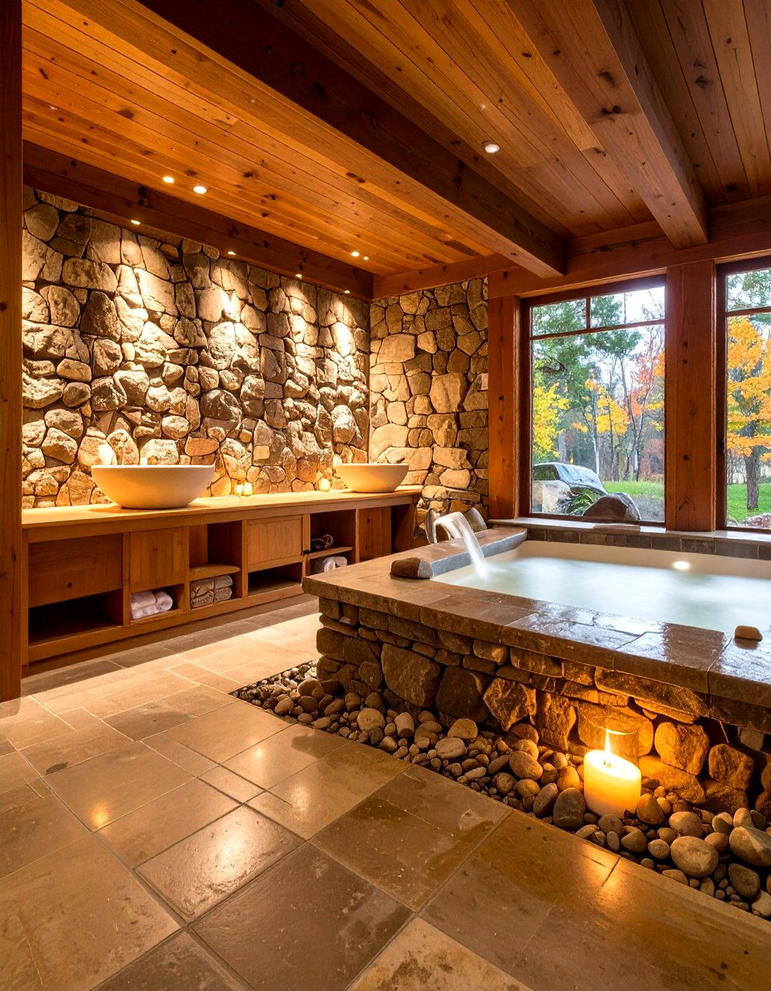 Stone Wall Enclosed Sanctuary - 24 Outdoor Bathtub Ideas