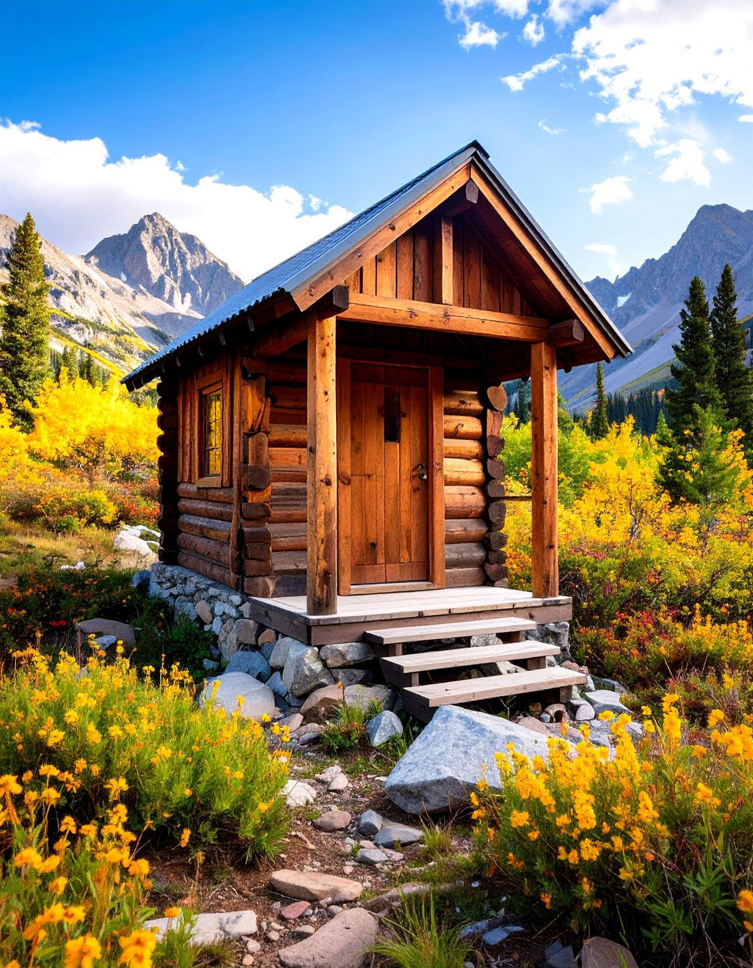 Stone and Timber Mountain Cabin Style Outhouse - 24 Outhouse Design Ideas