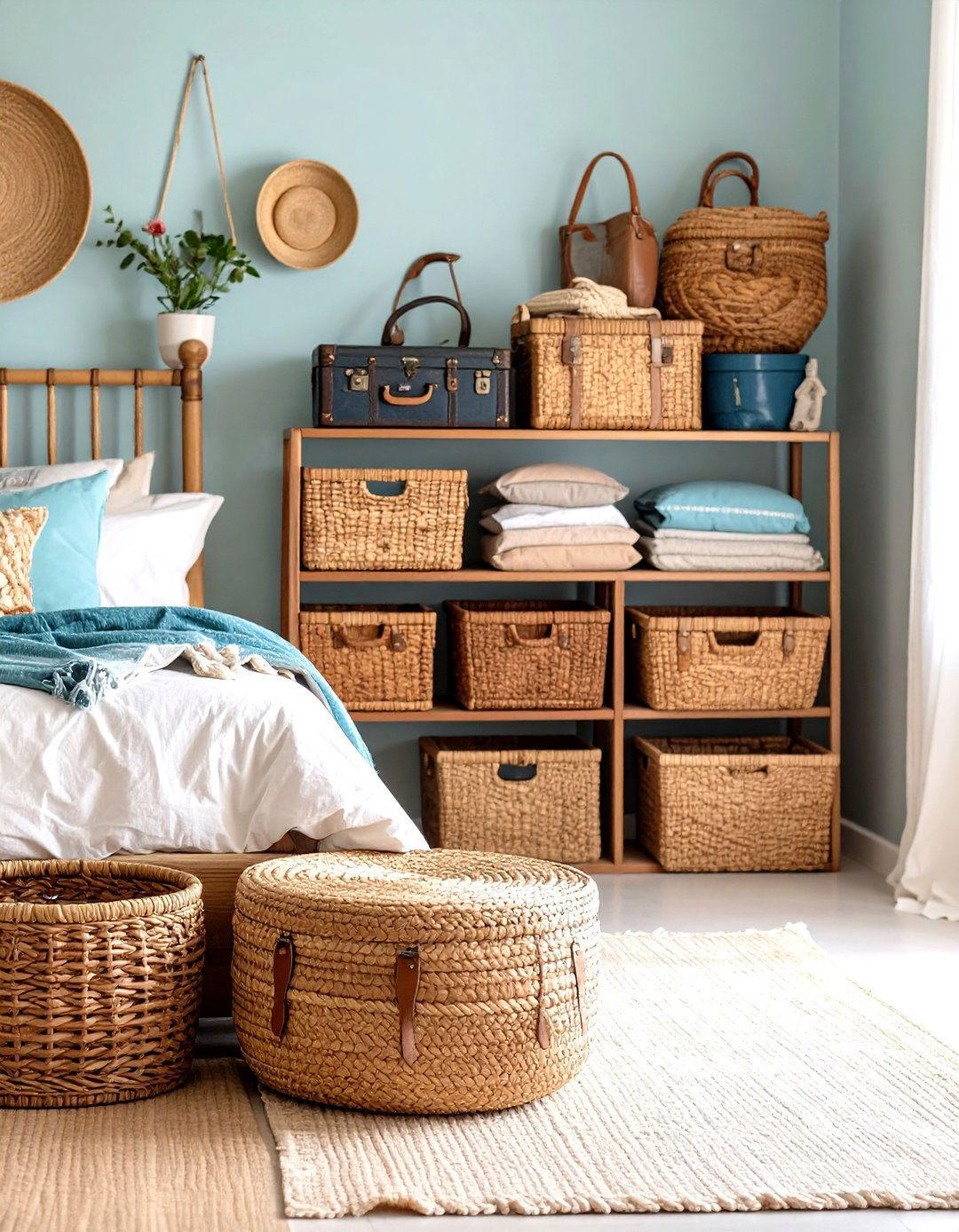 Storage Baskets and Organizational Solutions - 24 Boho Teen Bedroom Ideas