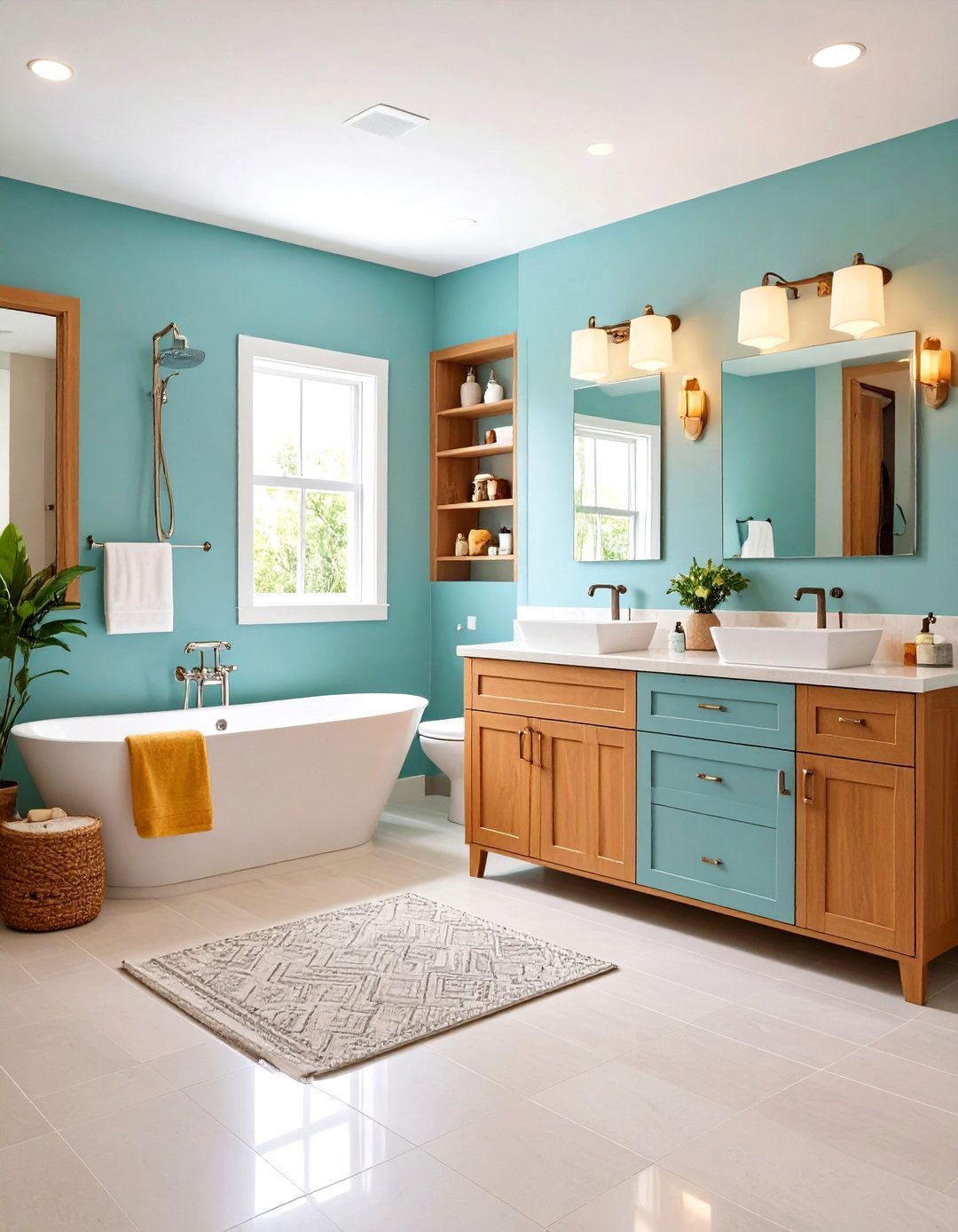 Storage Rich Bathroom Organization - 24 Neutral Bathroom Ideas
