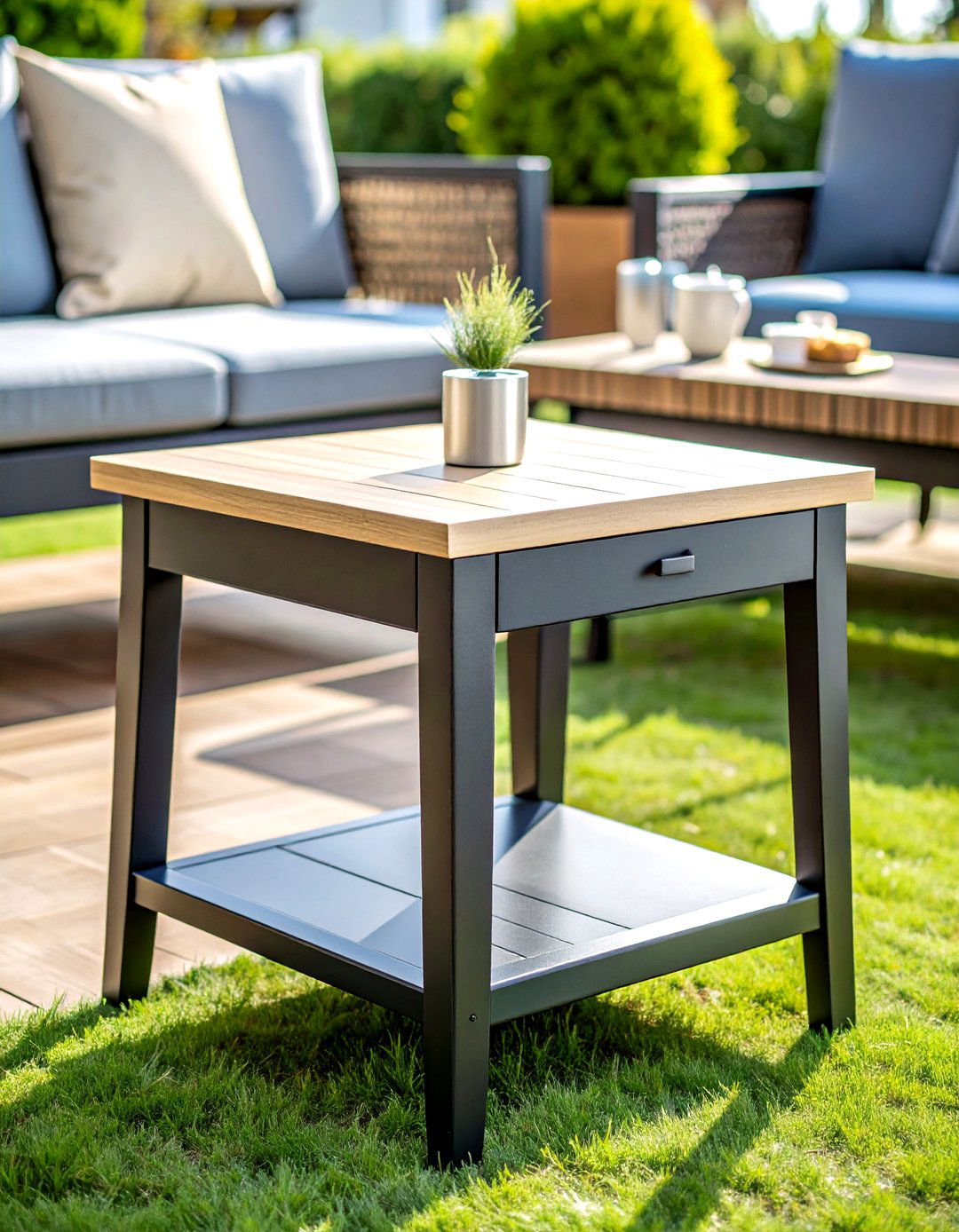 Storage Side Tables - 24 Outdoor Storage Ideas