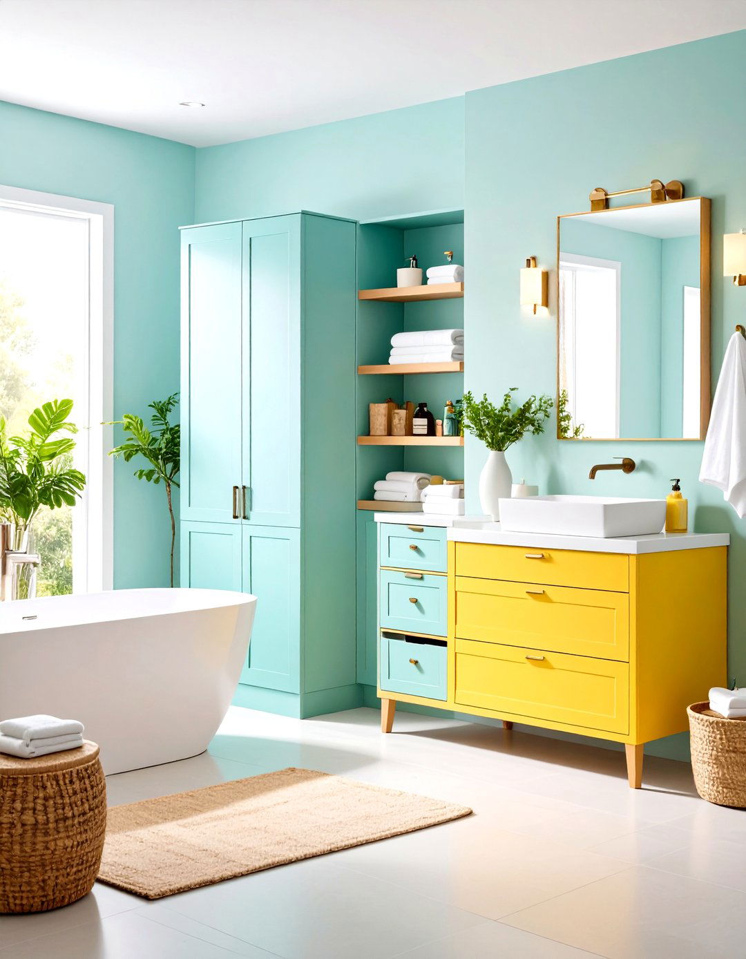 Storage Solution Organization - 24 Large Bathroom Ideas