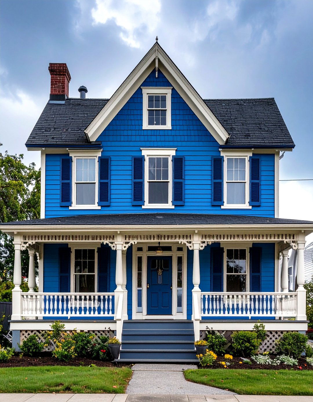 Stormy Blue Victorian Drama - 24 blue victorian house colors