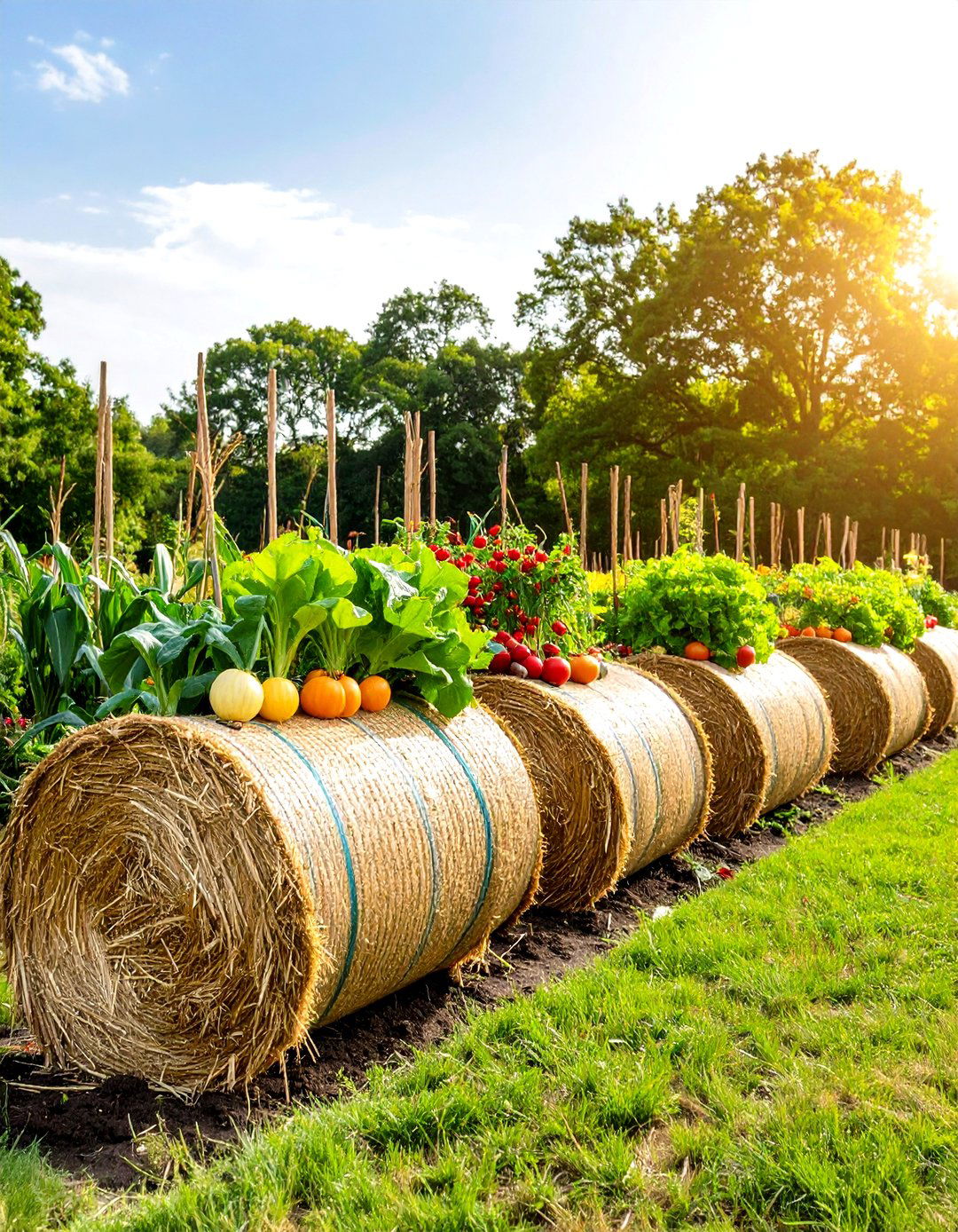 Straw Bale Garden Foundation - 24 Vegetable Garden Ideas
