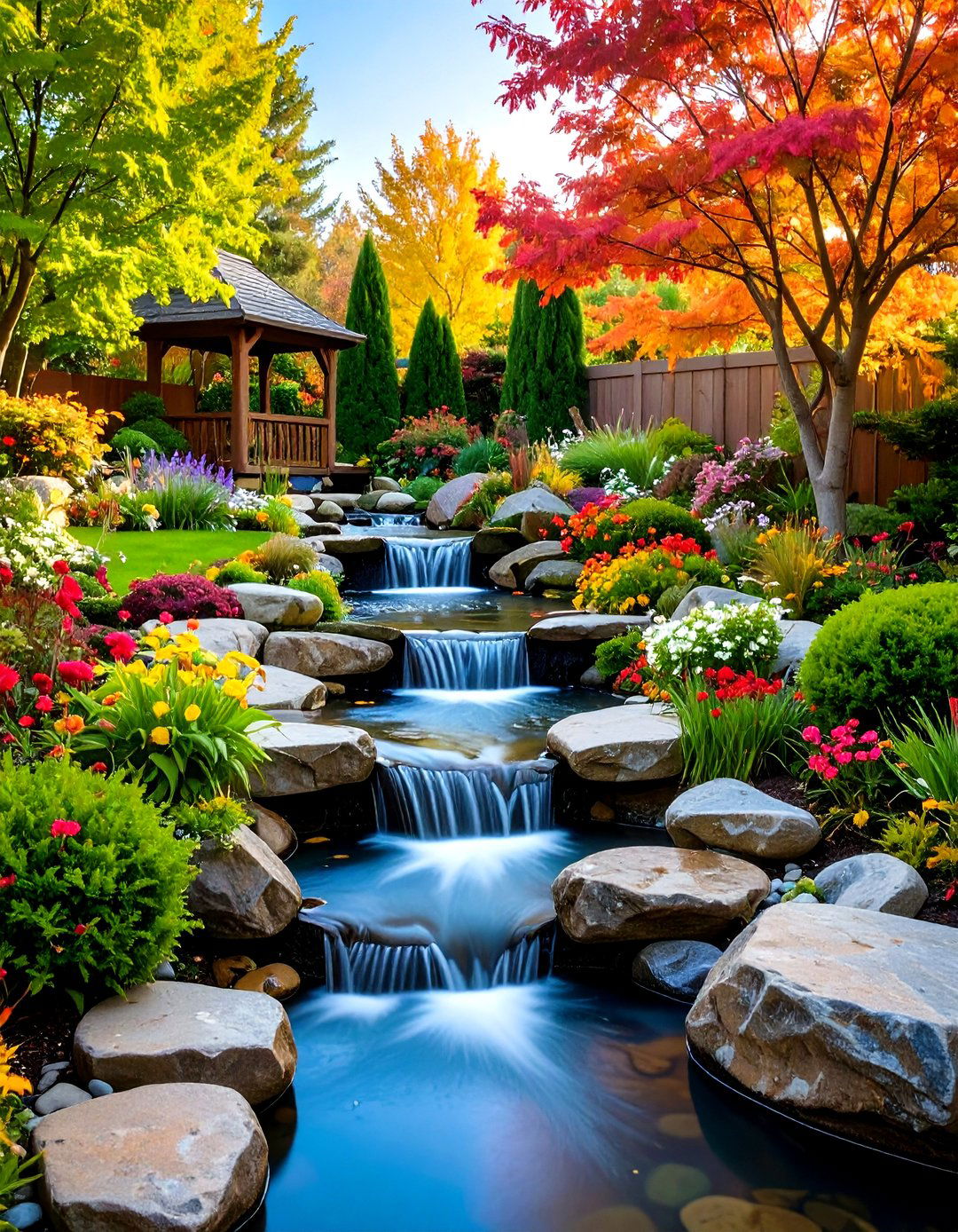 Streambed Garden Waterfall Design - 24 Pondless Waterfall Design Ideas