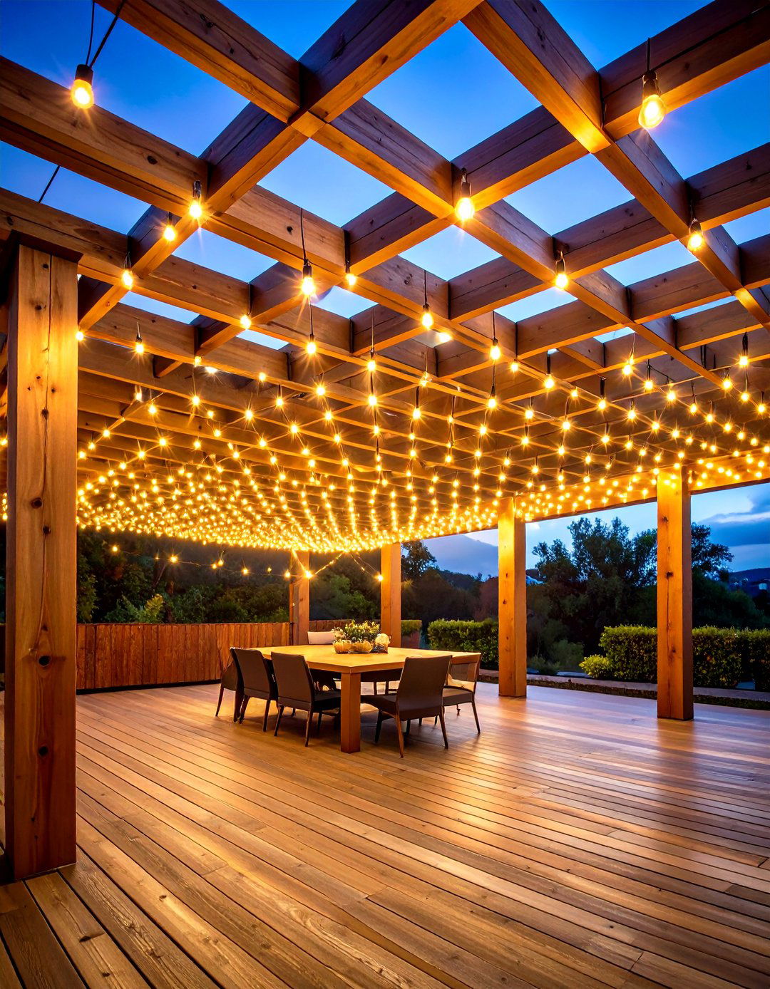 String Light Canopy Design - 24 Pergola Lighting Ideas