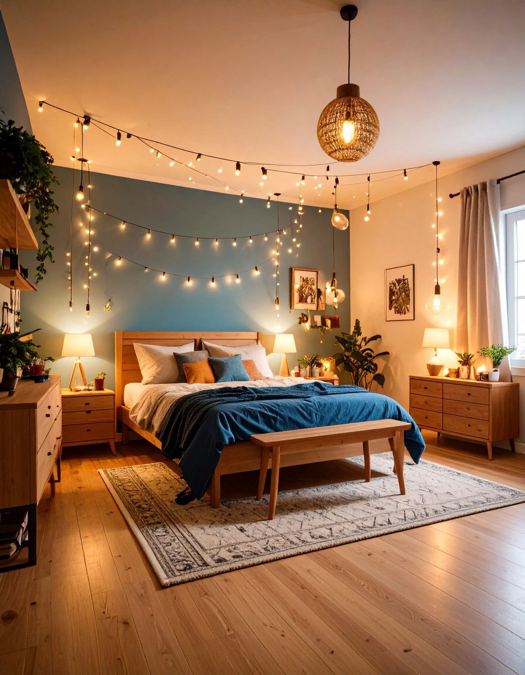 String Light Wonderland - 24 Dorm Room Decorating Ideas