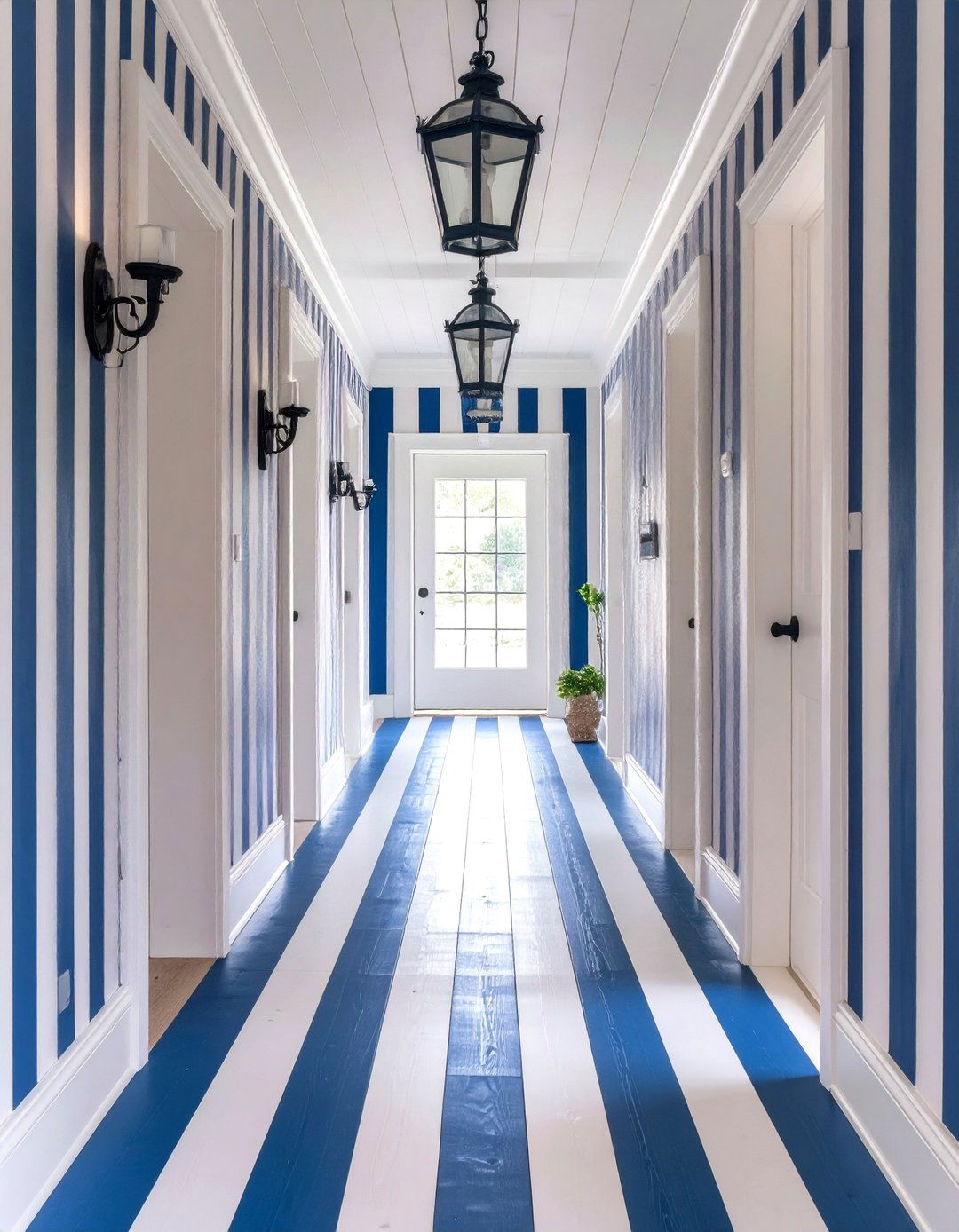 Stripe Pattern Spatial Enhancement - 24 Hallway Wallpaper Ideas