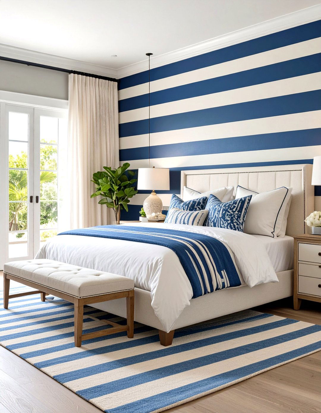 Striped Accent Wall Design - 24 Bedroom Accent Wall Ideas